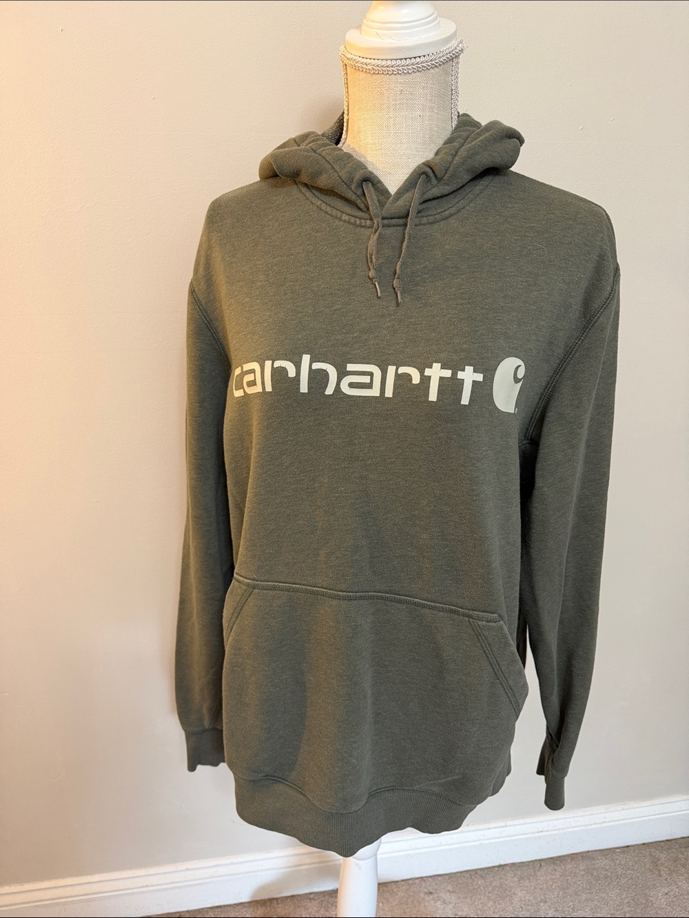 Carhartt Men's‎ Olive Green Zip-Up Logo Hoodie